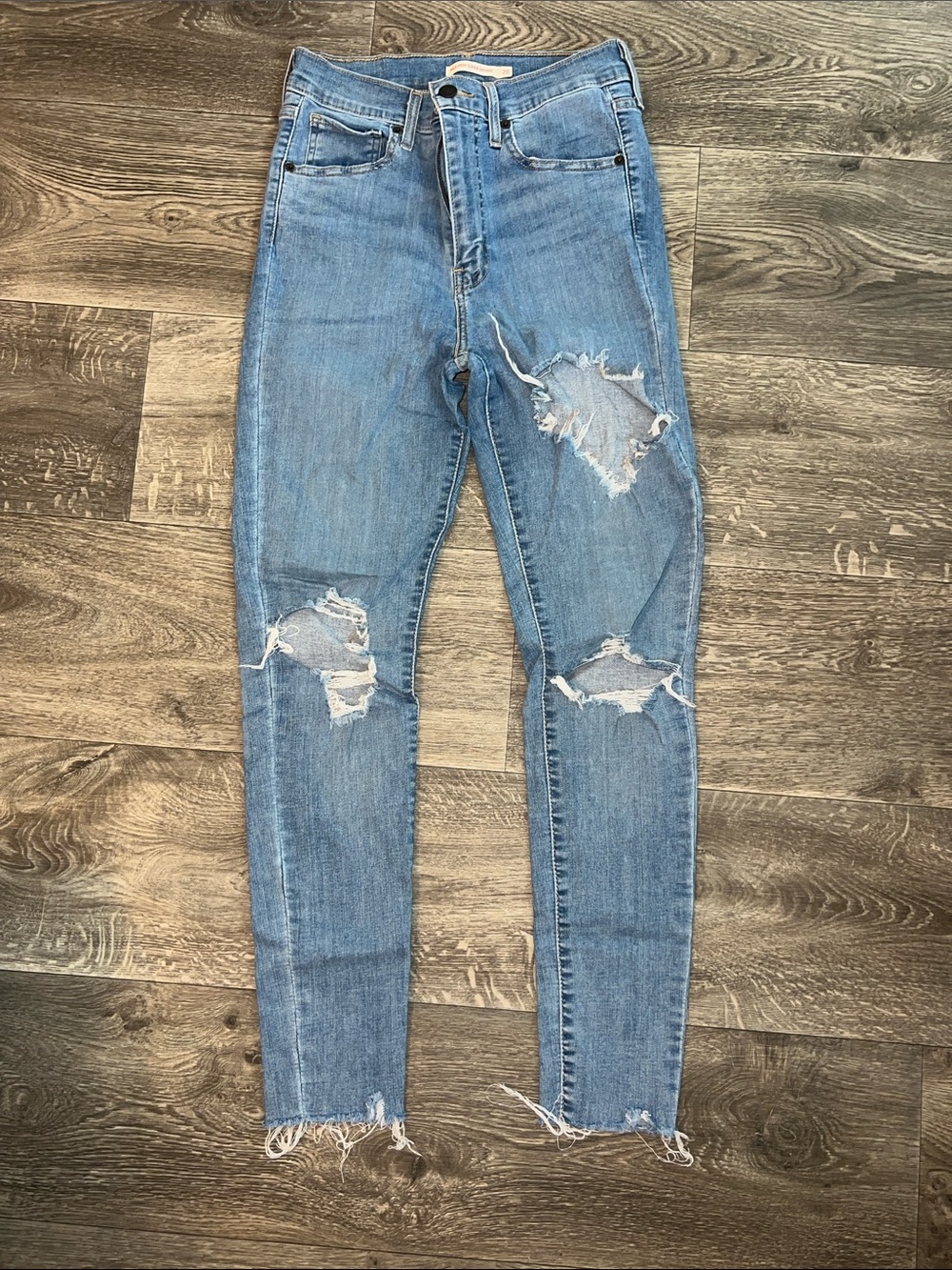 Levi's Light Blue Distressed Skinny Jeans